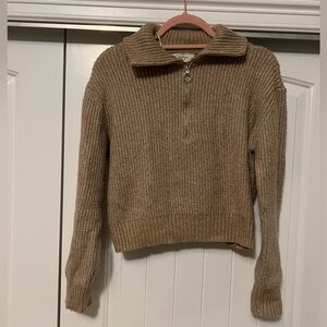 Jessica Simpson Medium quarter zip beige knit sweater